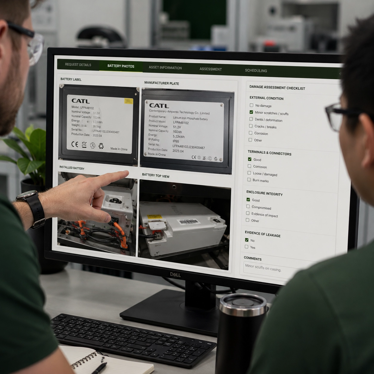 Battery inspection dashboard review